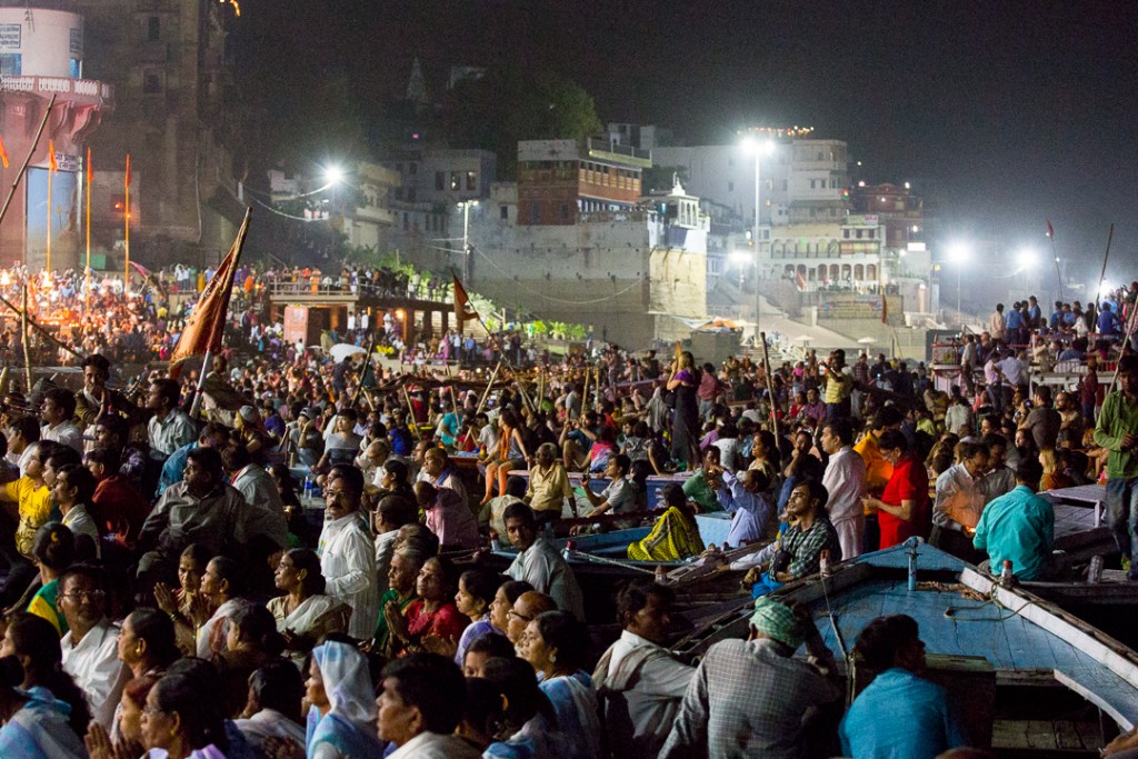 Crowds gather for Ganga Arati in Varanasi. October 4, 2016 ©robertmoses