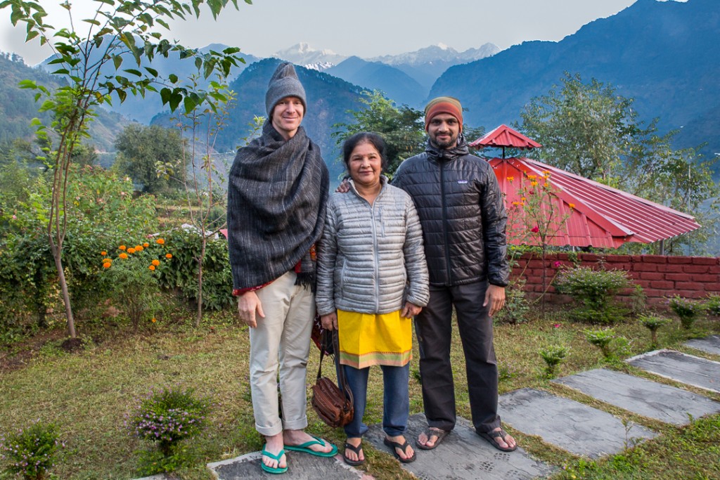Eddie, Saraswati and Sharath chillin at Char Dham Guptakashi, Uttarakhand, Himalayas. October 18, 2015. ©robertmoses