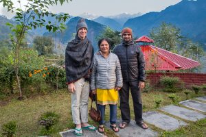 Eddie, Saraswati and Sharath chillin at Char Dham Guptakashi, Uttarakhand, Himalayas. October 18, 2015. ©robertmoses